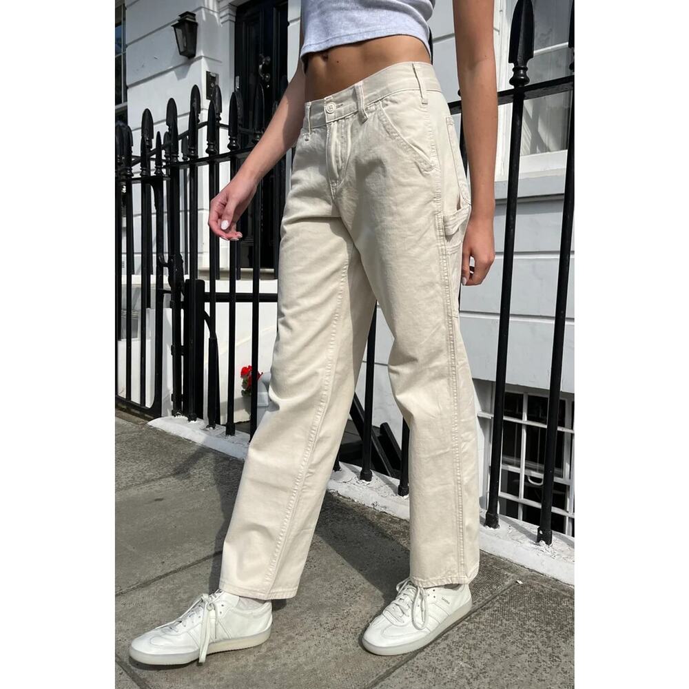 Brandy Melville J.Galt Mila Carpenter Ivory Pants Size Small 28" Inseam Casual